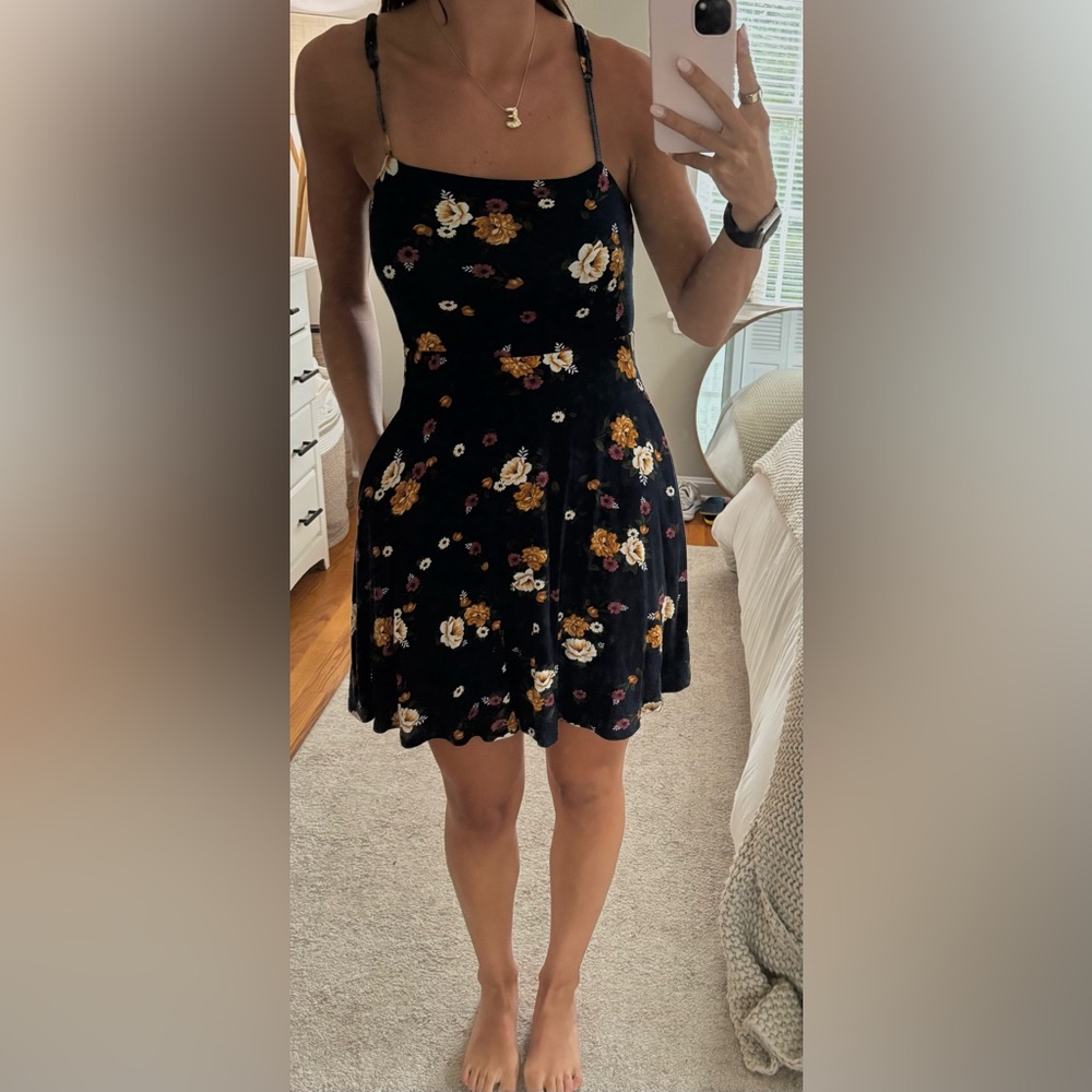 Garage Navy Floral Dress